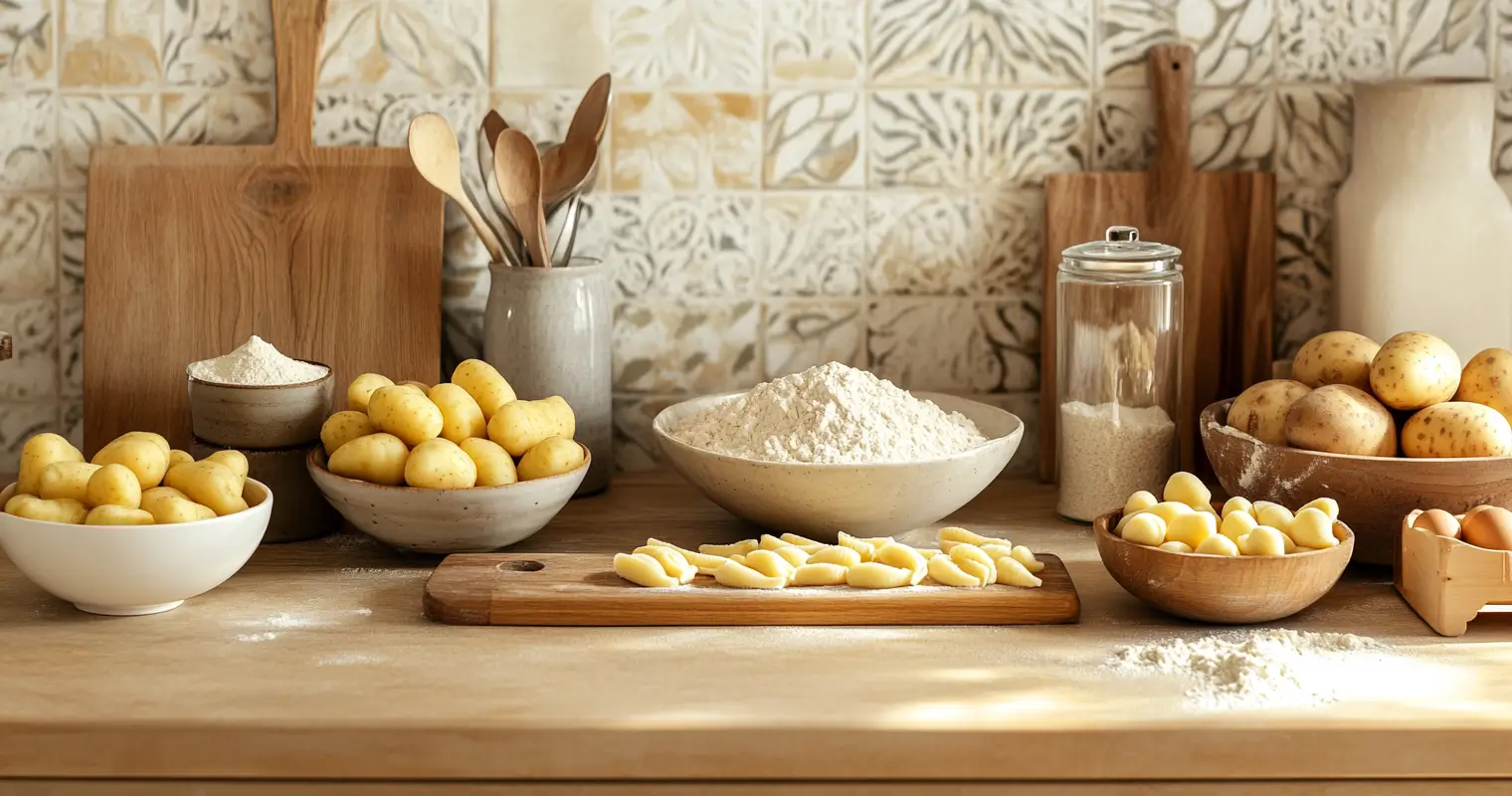 Freshly Made Gnocchi and Cavatelli in a Modern Kitchen