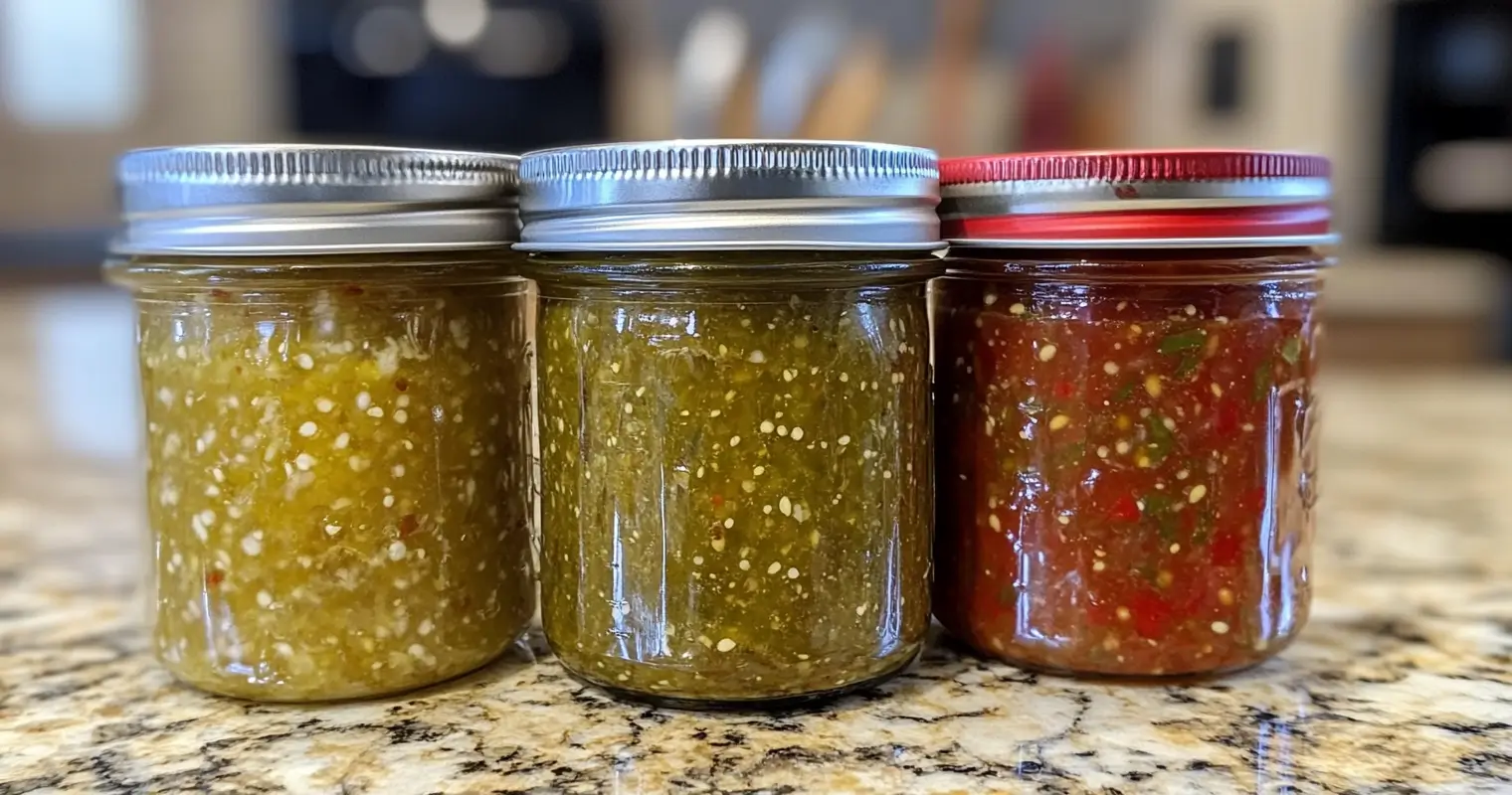 Spoiled relish with mold compared to fresh jars