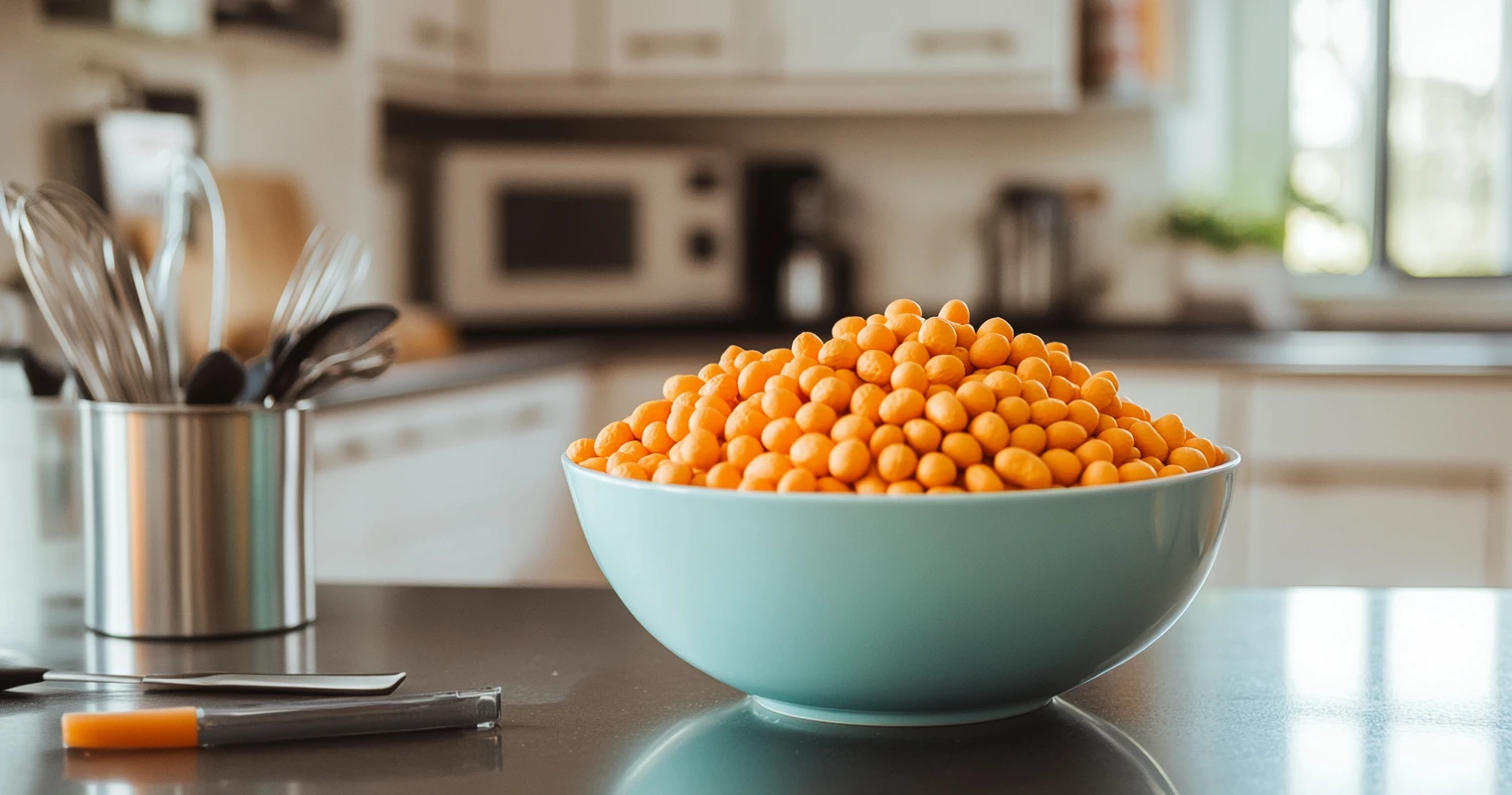 Circus Peanuts in a colorful dessert bowl
