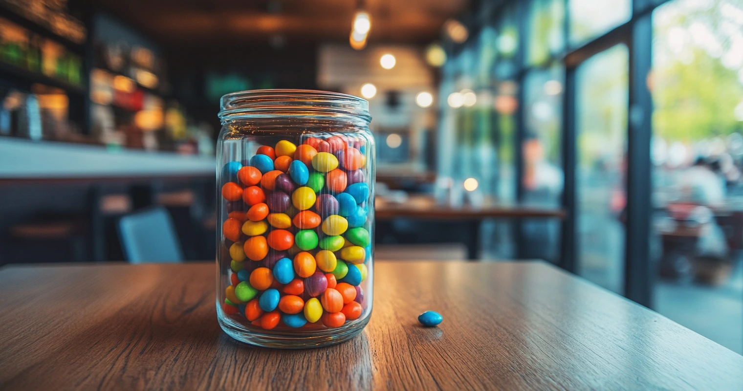Circus Peanuts in a retro candy display