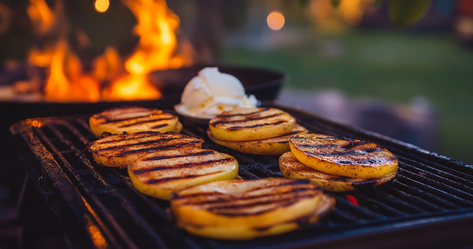 A breakfast spread of pancakes, eggs, and hash browns cooked on a Blackstone grill
