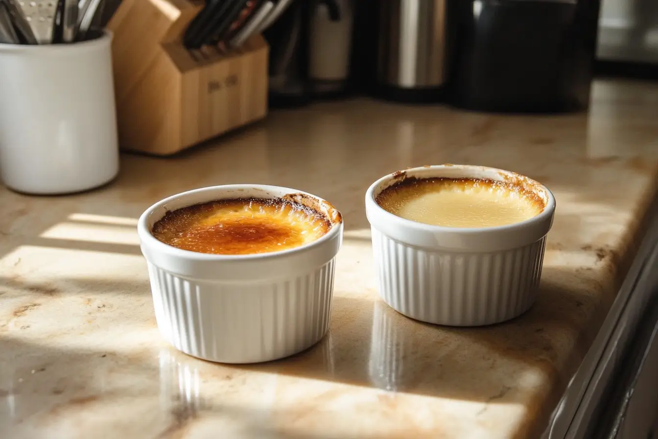 crème brûlée with caramelized sugar topping