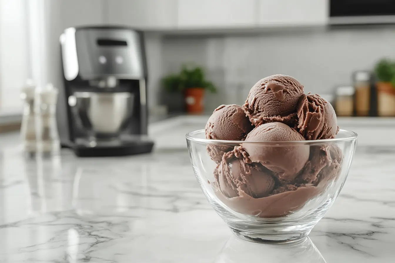 High-protein chocolate ice cream