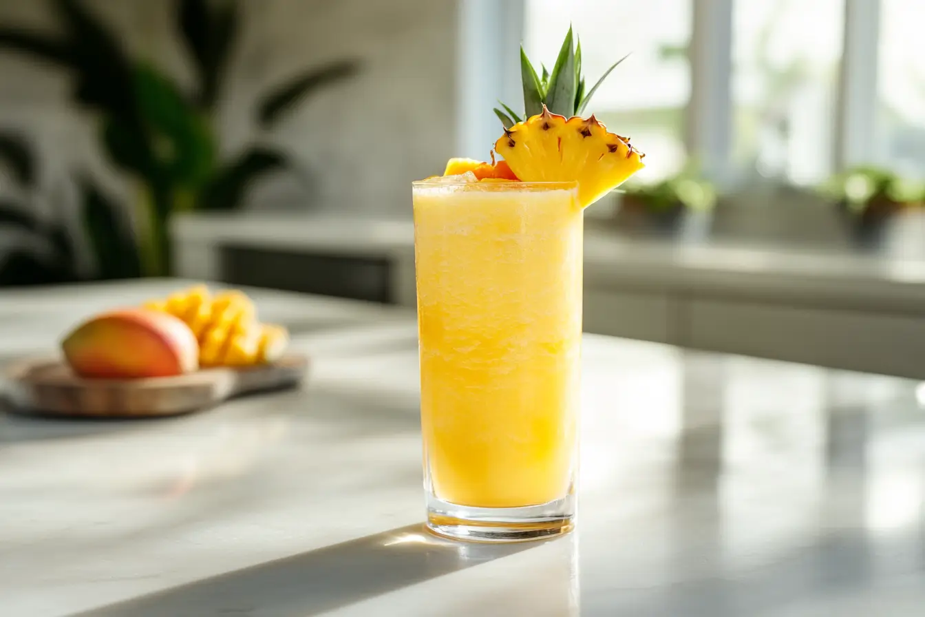 A vibrant tropical smoothie