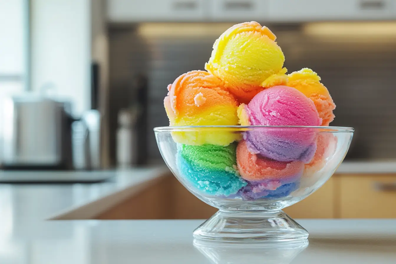 Vibrant rainbow sorbet 