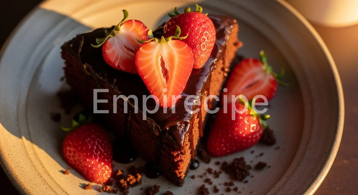 Chocolate Strawberry Heart Cake