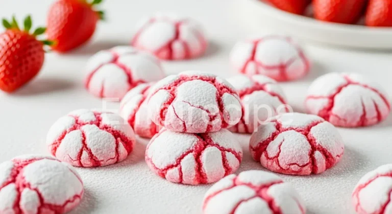 Strawberry Crinkle Cookies
