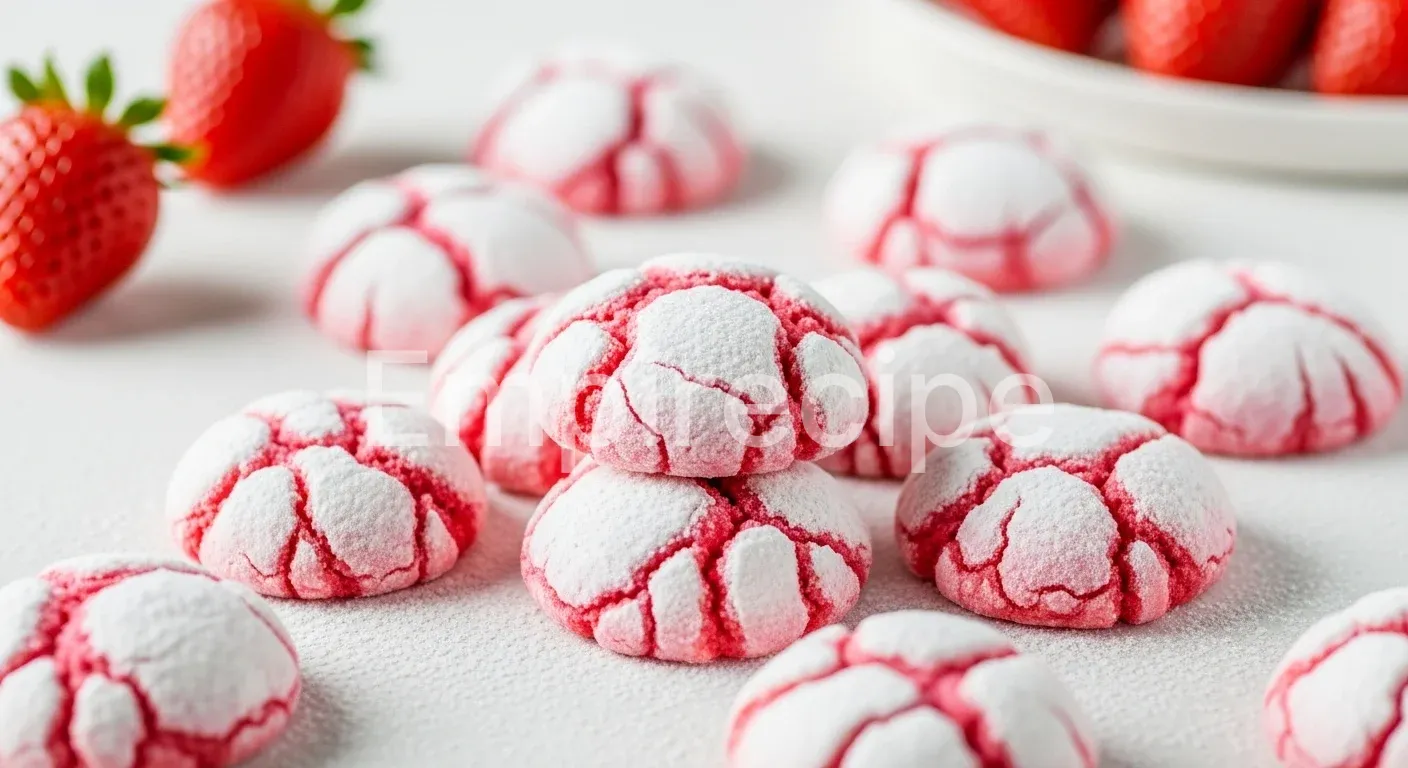 Strawberry Crinkle Cookies