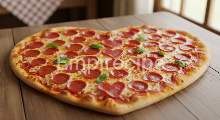 Heart Shaped Pepperoni Pizza