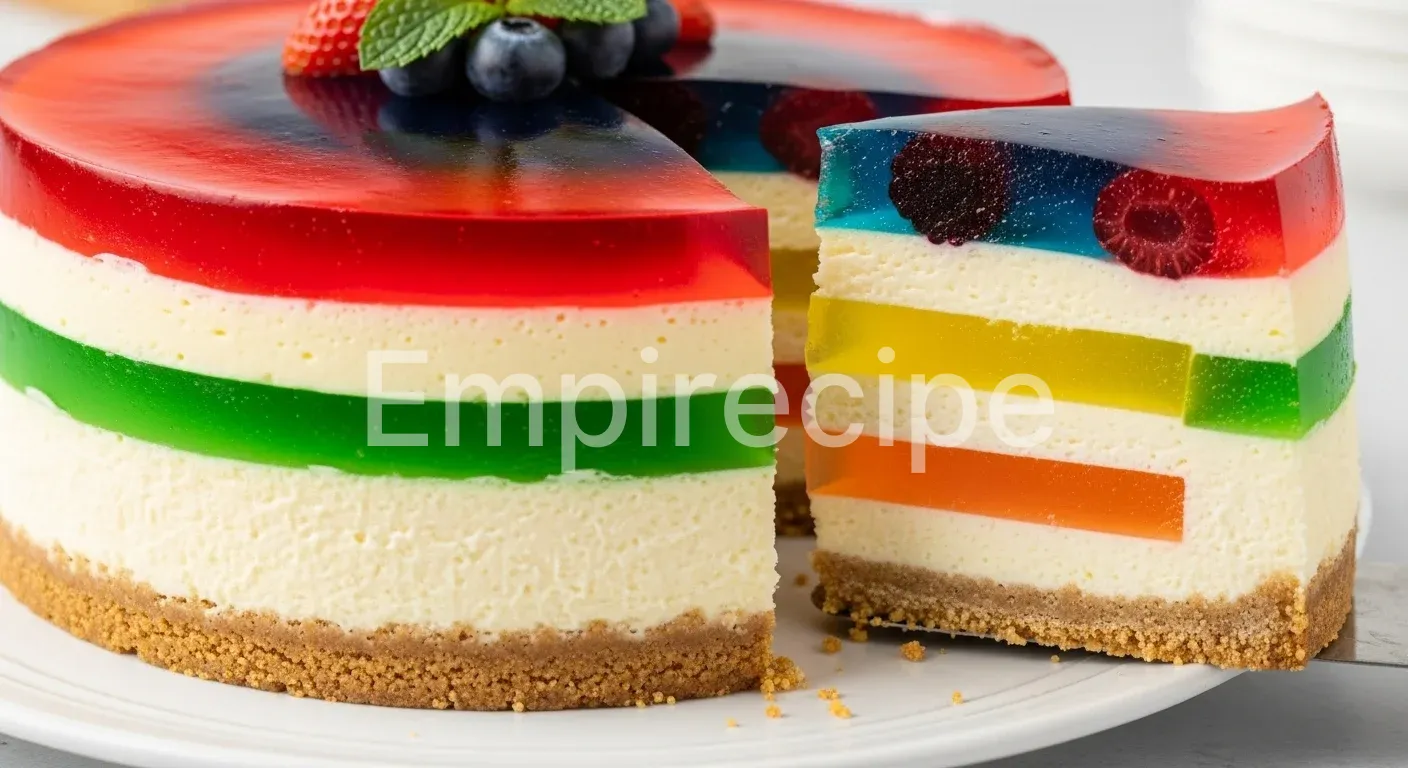 Colorful Gelatin Cheesecake