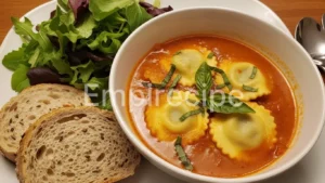 Three-Cheese Ravioli "Lasagna" Soup