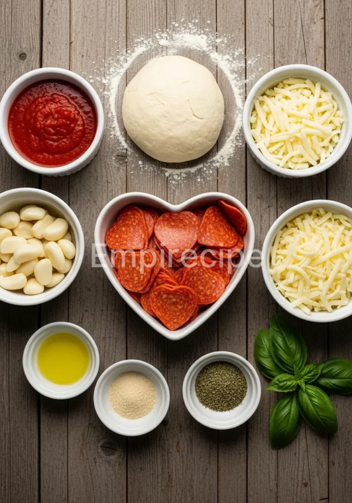 Heart Shaped Pepperoni Pizza