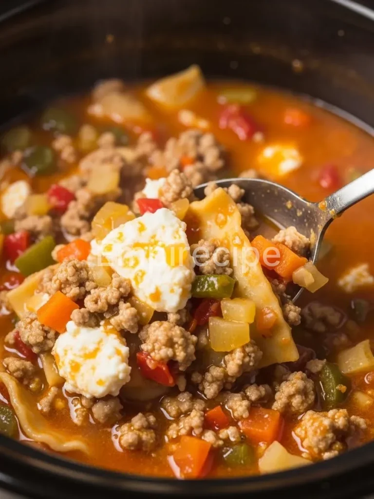 Slow Cooker Turkey Lasagna Soup
