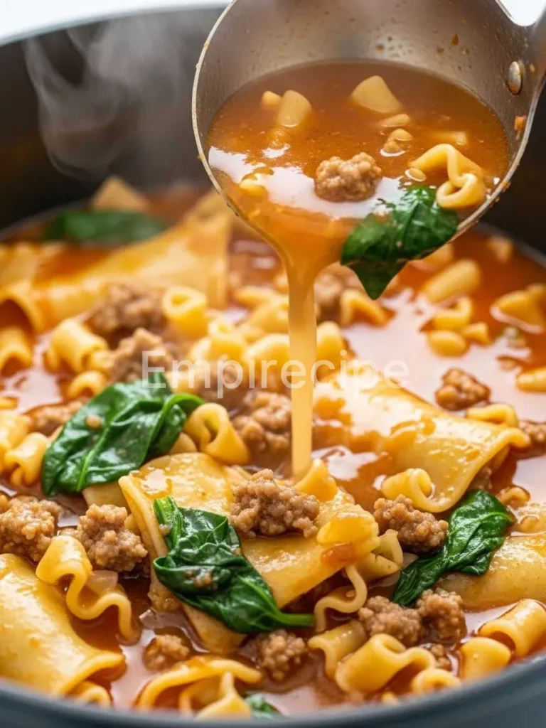 Spicy Italian Sausage Lasagna Soup