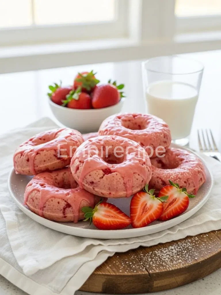 Baked Strawberry Donuts