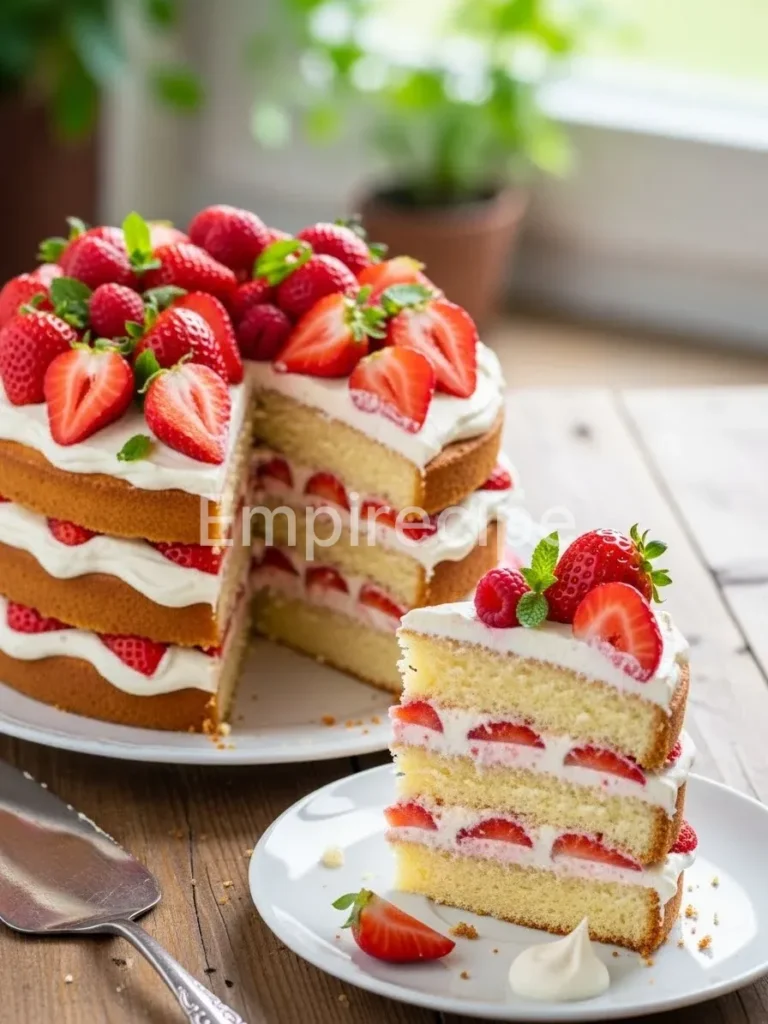 Layered Strawberry Cake