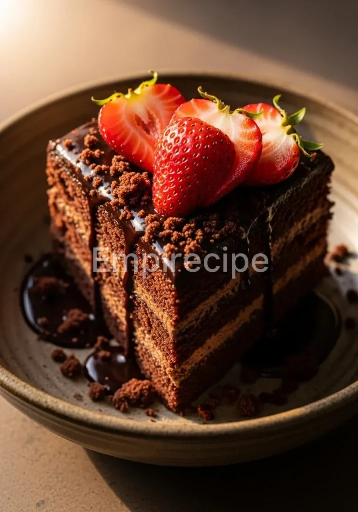 Chocolate Strawberry Heart Cake