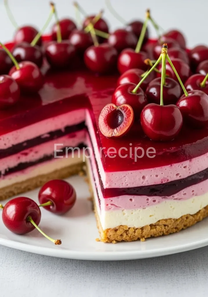 Cherry Gelatin Cream Cake