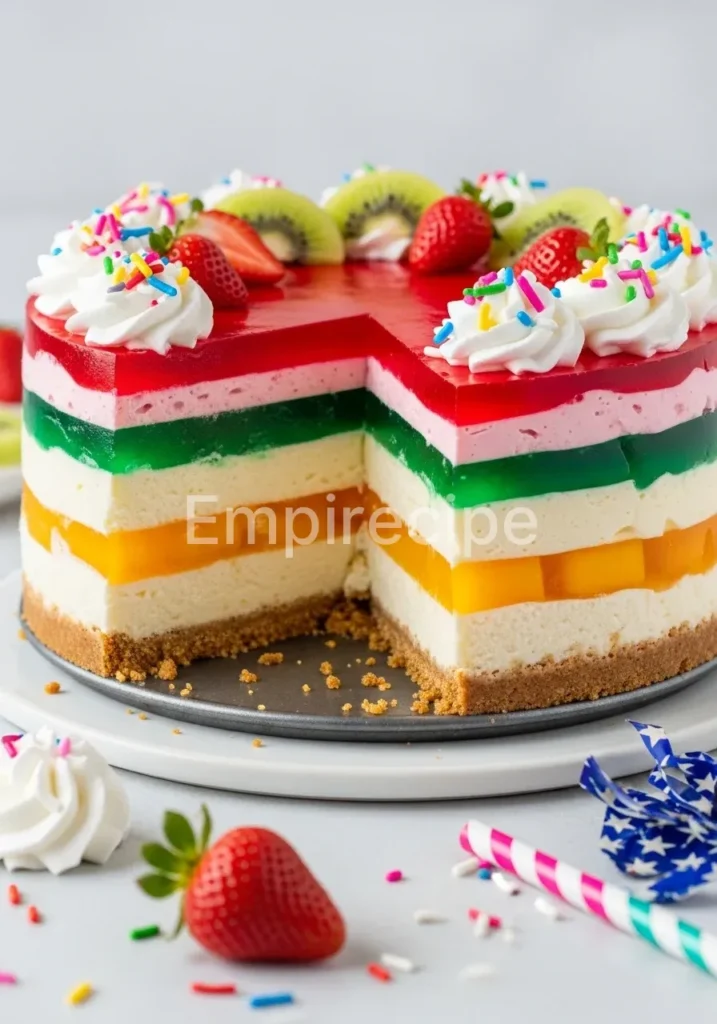 Colorful Gelatin Cheesecake