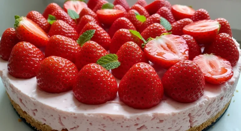 No Bake Strawberry Cheesecake