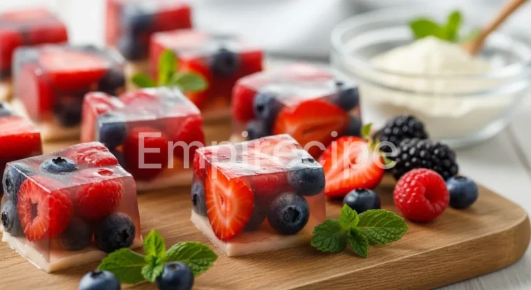 Homemade Berry Gelatin Squares