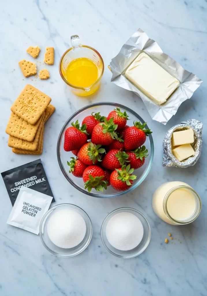 No Bake Strawberry Cheesecake