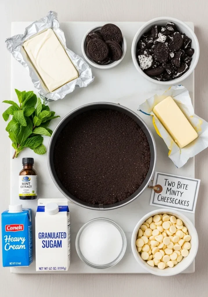 Two Bite Minty Cheesecakes