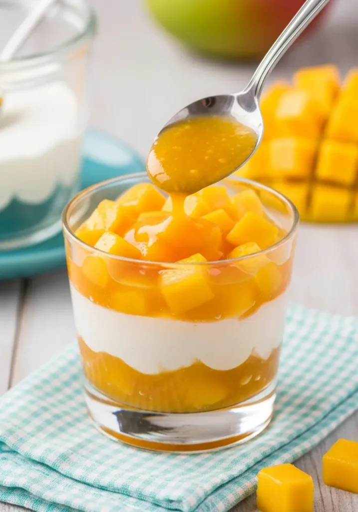 Creamy Mango Cherry Gelatin