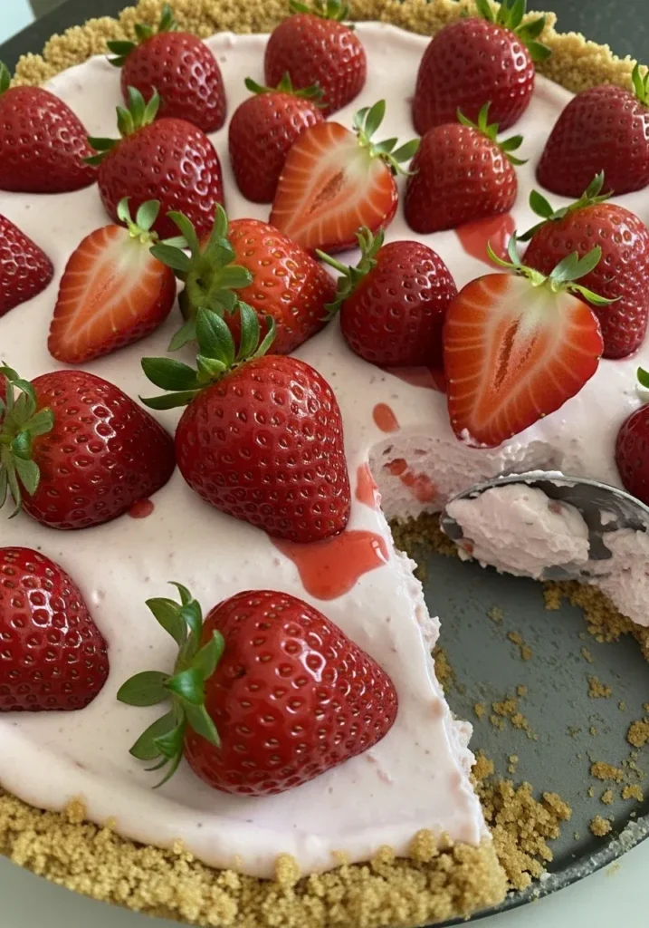 No Bake Strawberry Cheesecake