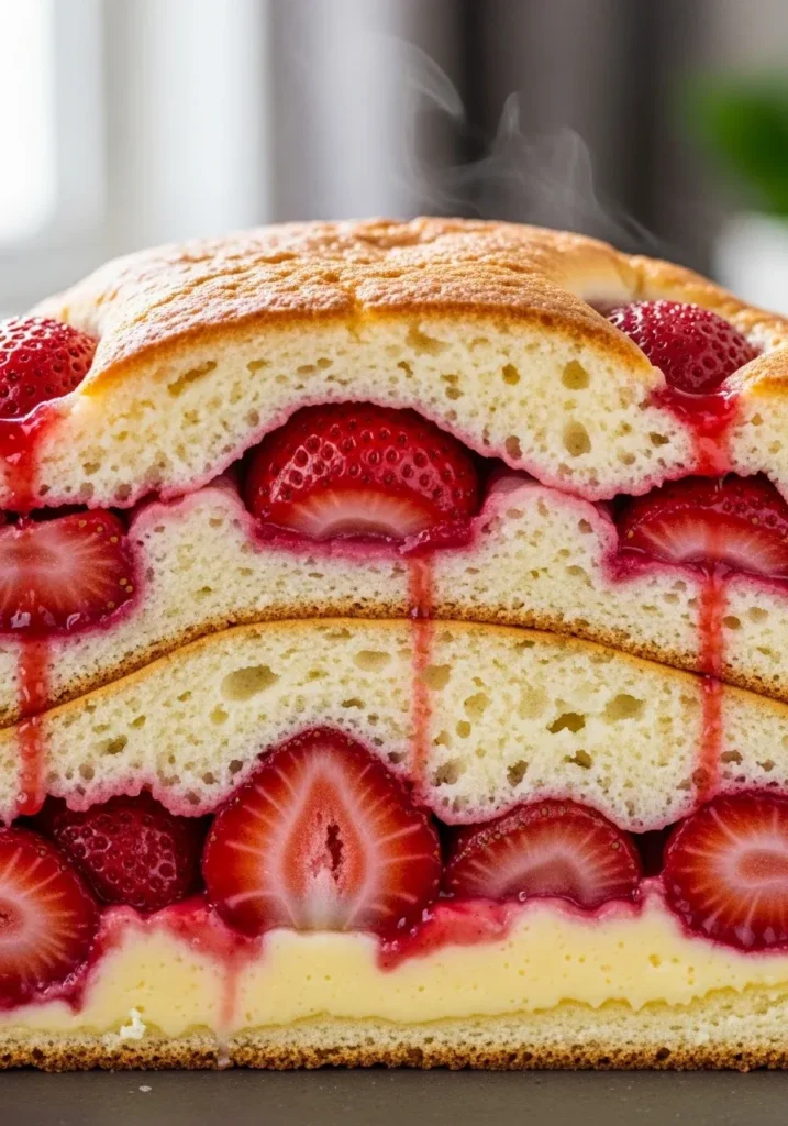 Impossible French Strawberry Cobbler