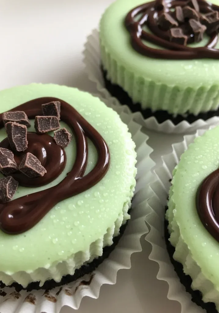 Two Bite Minty Cheesecakes