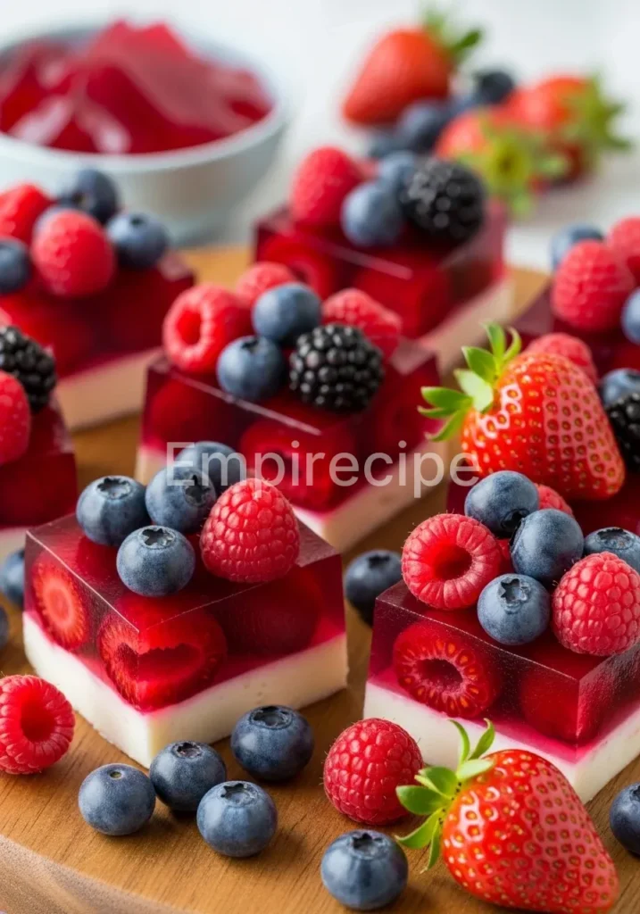 Homemade Berry Gelatin Squares