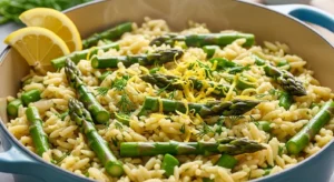 One Pot Orzo with Asparagus