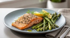 Oven-Roasted Salmon, Asparagus