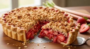 Strawberry Rhubarb Pie with Crumb