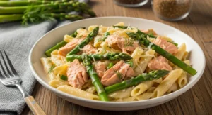 Creamy Salmon and Asparagus Pasta