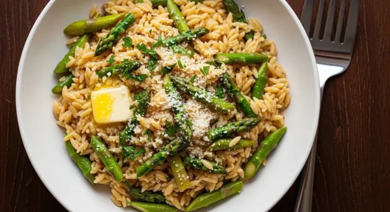 Garlic Butter Asparagus Orzo