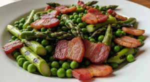 Peas Asparagus and Bacon