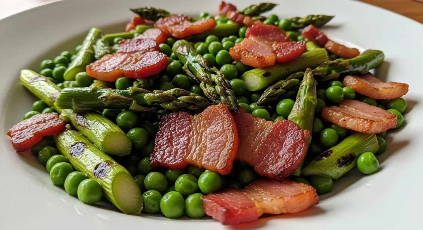Peas Asparagus and Bacon