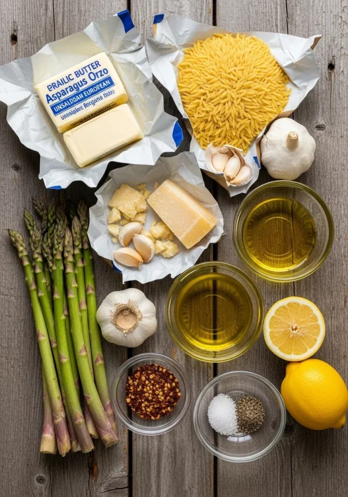 Garlic Butter Asparagus Orzo