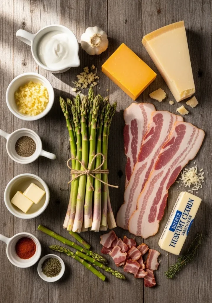 Cheesy Asparagus Casserole with Bacon