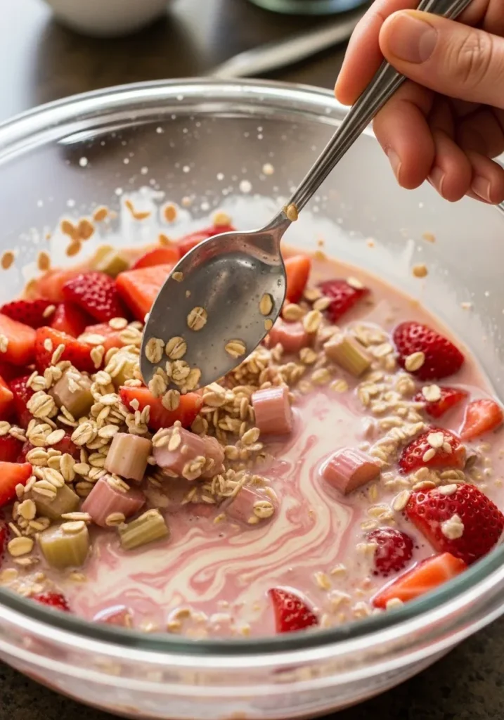Strawberry Rhubarb Overnight Oats