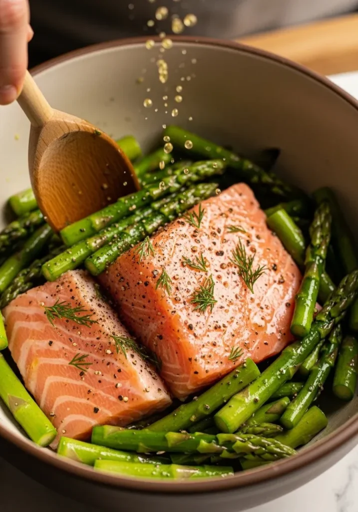 Oven-Roasted Salmon, Asparagus