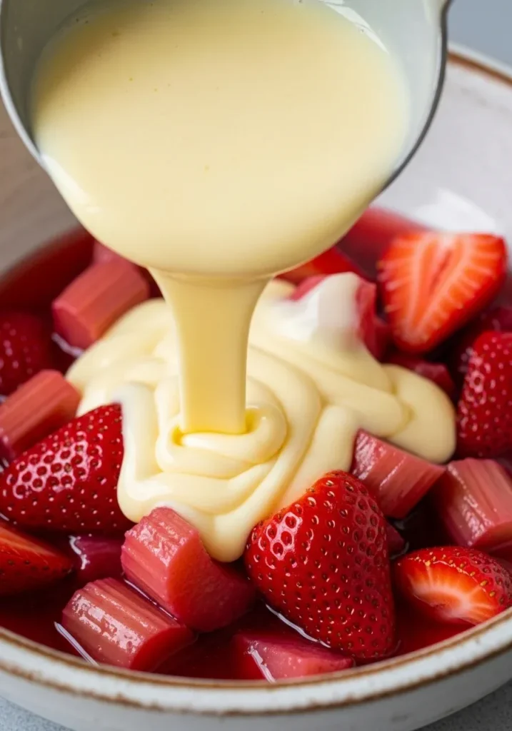 Strawberry Rhubarb Custard Pie