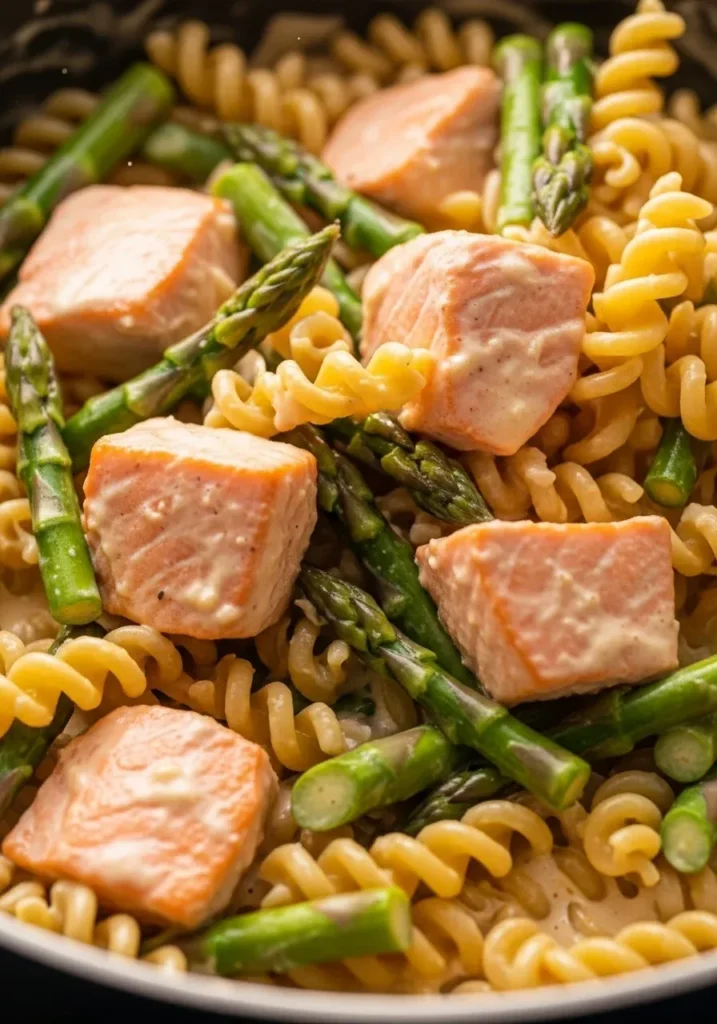 Creamy Salmon and Asparagus Pasta