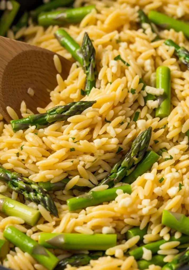 Garlic Butter Asparagus Orzo