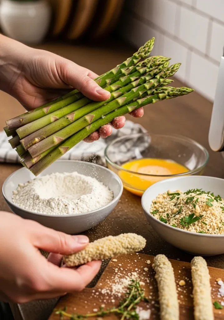 Breaded Air Fryer Asparagus Fries