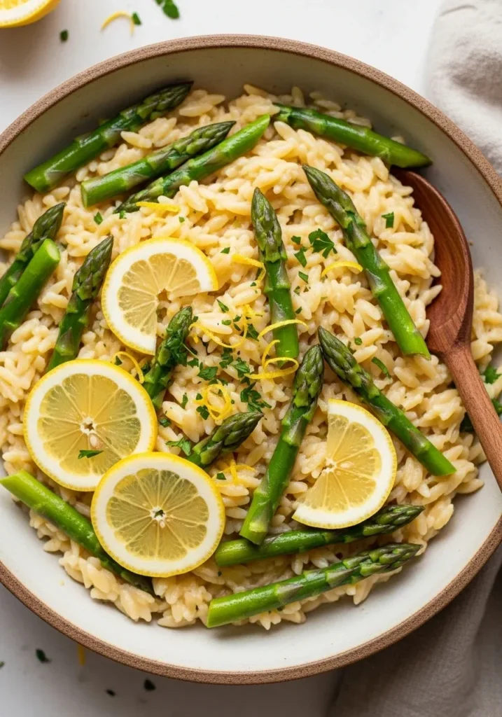 One Pot Orzo with Asparagus