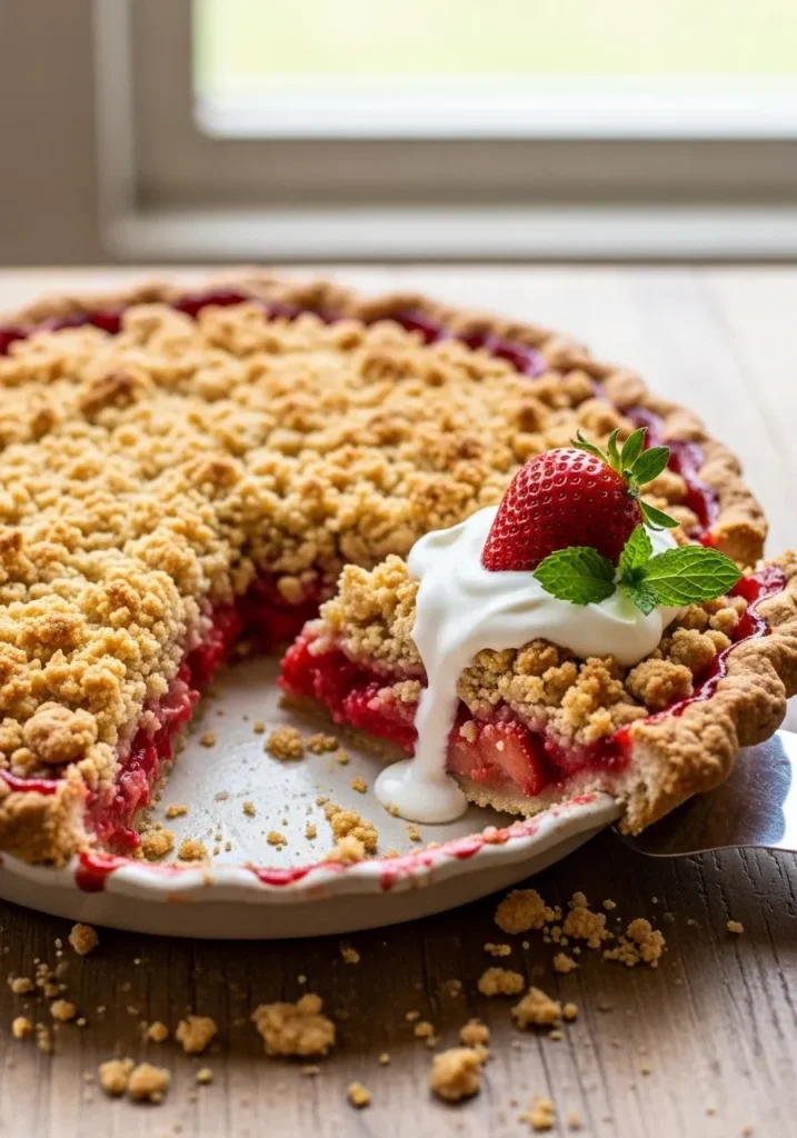 Strawberry Rhubarb Pie with Crumb