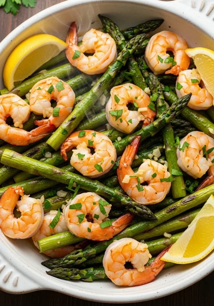 Lemon Garlic Shrimp and Asparagus
